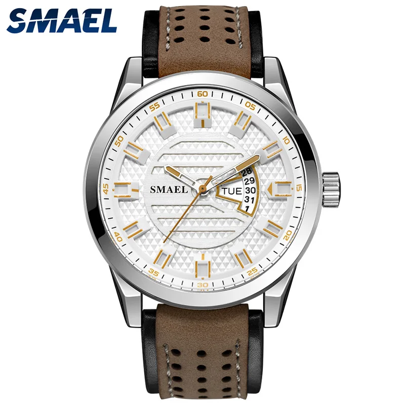 SMAEL Business Watch Man Waterproof Leather Strap Quartz Fashion Male Clock Military Wristwatches Men's Watches Reloj Hombre
SMAEL Business Watch Man Waterproof Leather Strap Quartz Fashion Male Clock Military Wristwatches Men's Watches Reloj Hombre