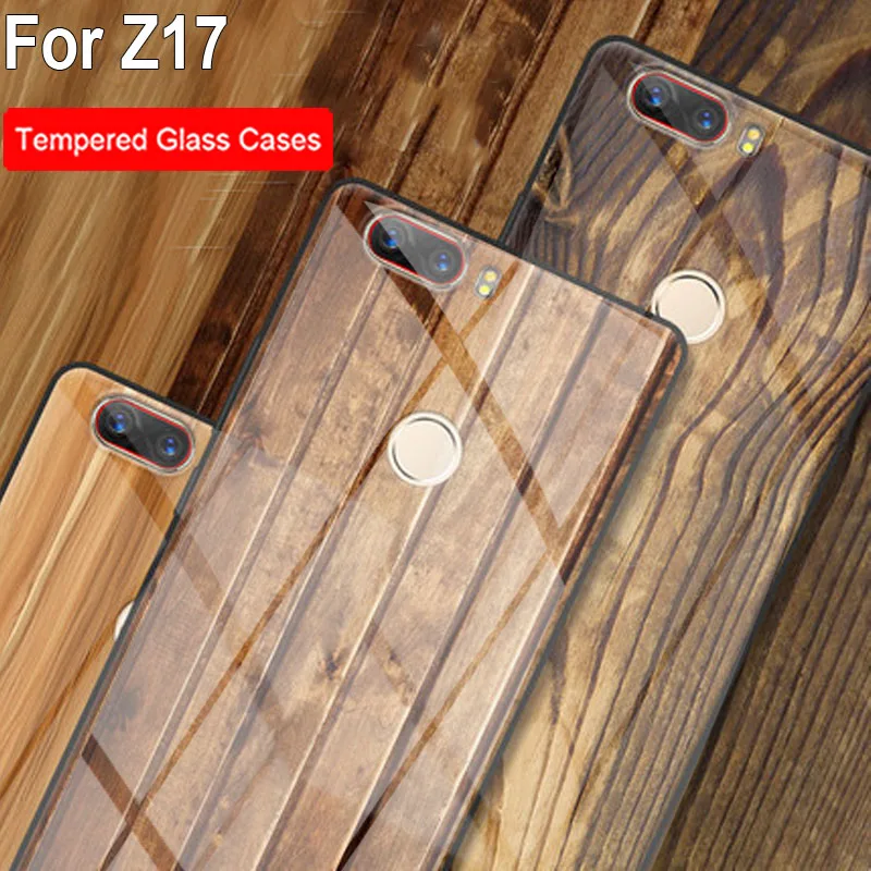 

Z17NX563J Case Cover Tempered Glass Wood Wooden Stone Patterned Phone Case For Nubia Z17 NX563J Protective Cover Shockproof