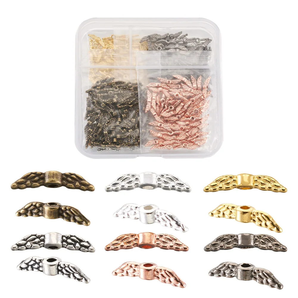 300Pcs 6 Colors Tibetan Style Alloy Beads Angel Wing Mixed Color 12x3x3mm Hole 1.5mm 50pcs/color
300Pcs 6 Colors Tibetan Style Alloy Beads Angel Wing Mixed Color 12x3x3mm Hole 1.5mm 50pcs/color