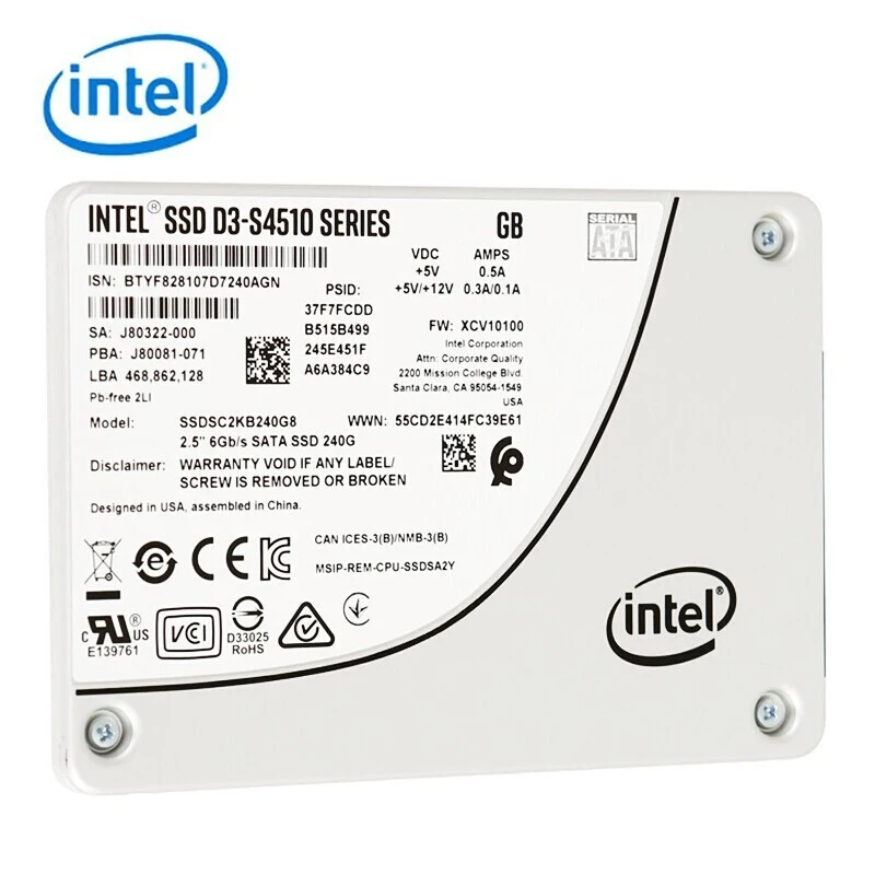 Твердотельный накопитель Intel 960 ГБ 2 5 дюйма SATA III SSDSC2KB960G801 963341 постоянный ток для ПК