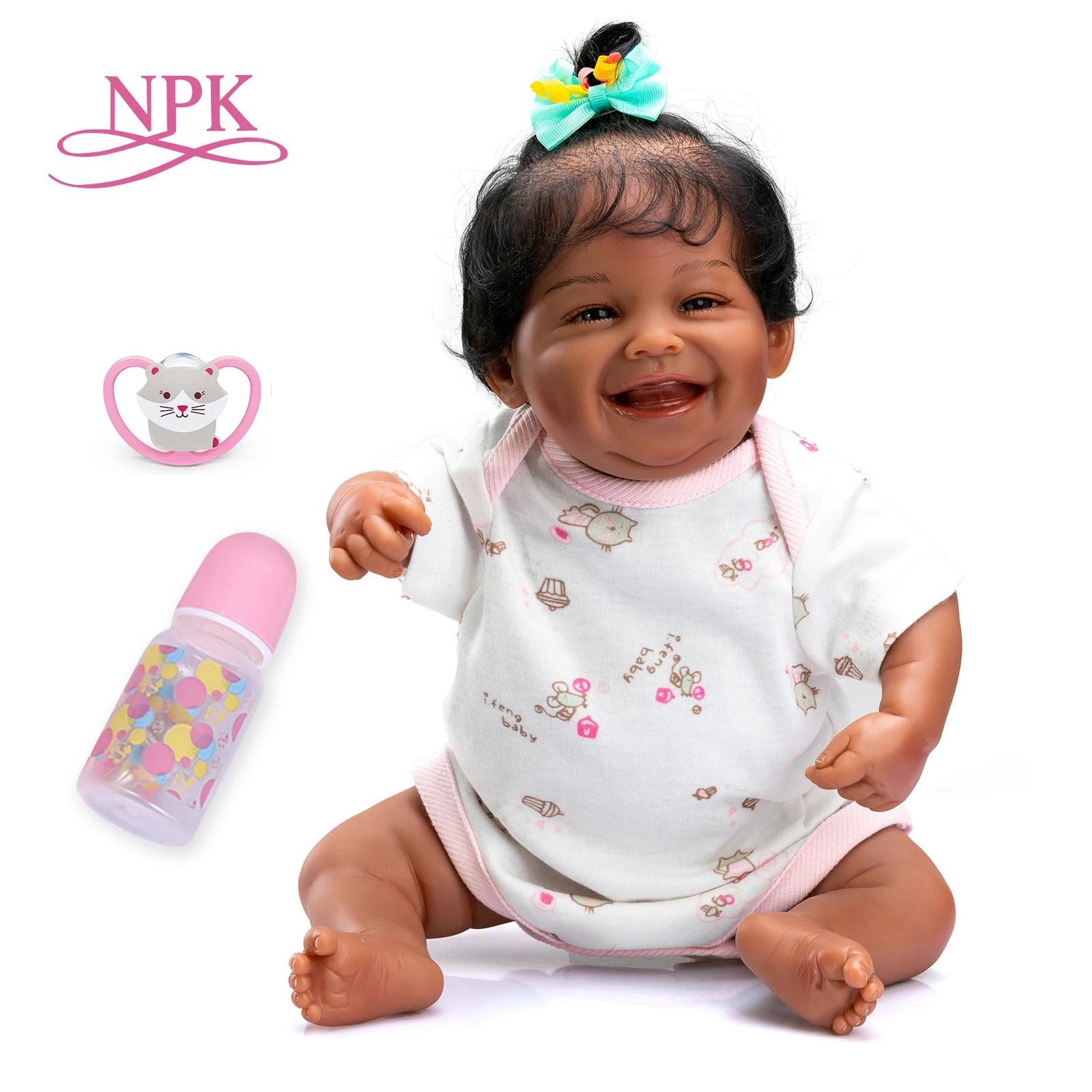 49CM Bebe Reborn girl doll Full Soft Silicone African American Black doll Baby Sweet Happy bonecas Waterproof Bath Toy
49CM Bebe Reborn girl doll Full Soft Silicone African American Black doll Baby Sweet Happy bonecas Waterproof Bath Toy