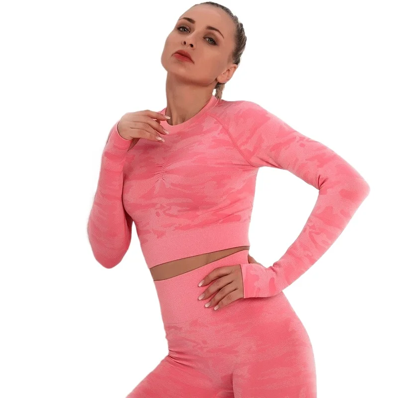 Women Long Sleeve Running Shirts Sexy Exposed Navel Hollow Out Yoga T-shirts Quick Dry Fitness Tops Camouflage Sports Shirts
Women Long Sleeve Running Shirts Sexy Exposed Navel Hollow Out Yoga T-shirts Quick Dry Fitness Tops Camouflage Sports Shirts
