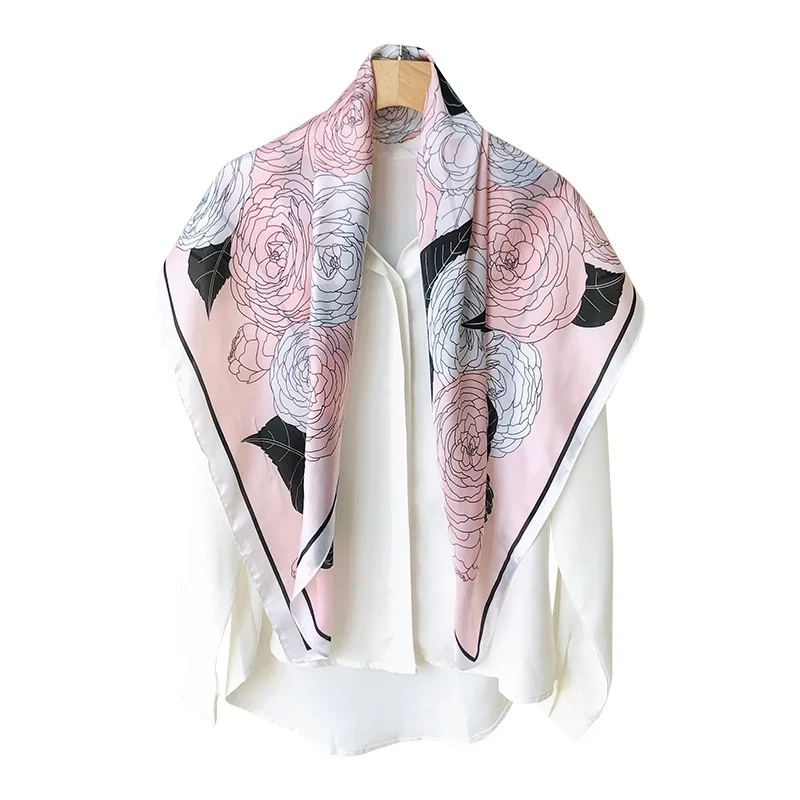 2021 New Design Square Silk Scarf Women Neck Hair Hijab Shawl Wrap Foulard Bandana Female Neckerchief Spring Scarves 90cm
2021 New Design Square Silk Scarf Women Neck Hair Hijab Shawl Wrap Foulard Bandana Female Neckerchief Spring Scarves 90cm