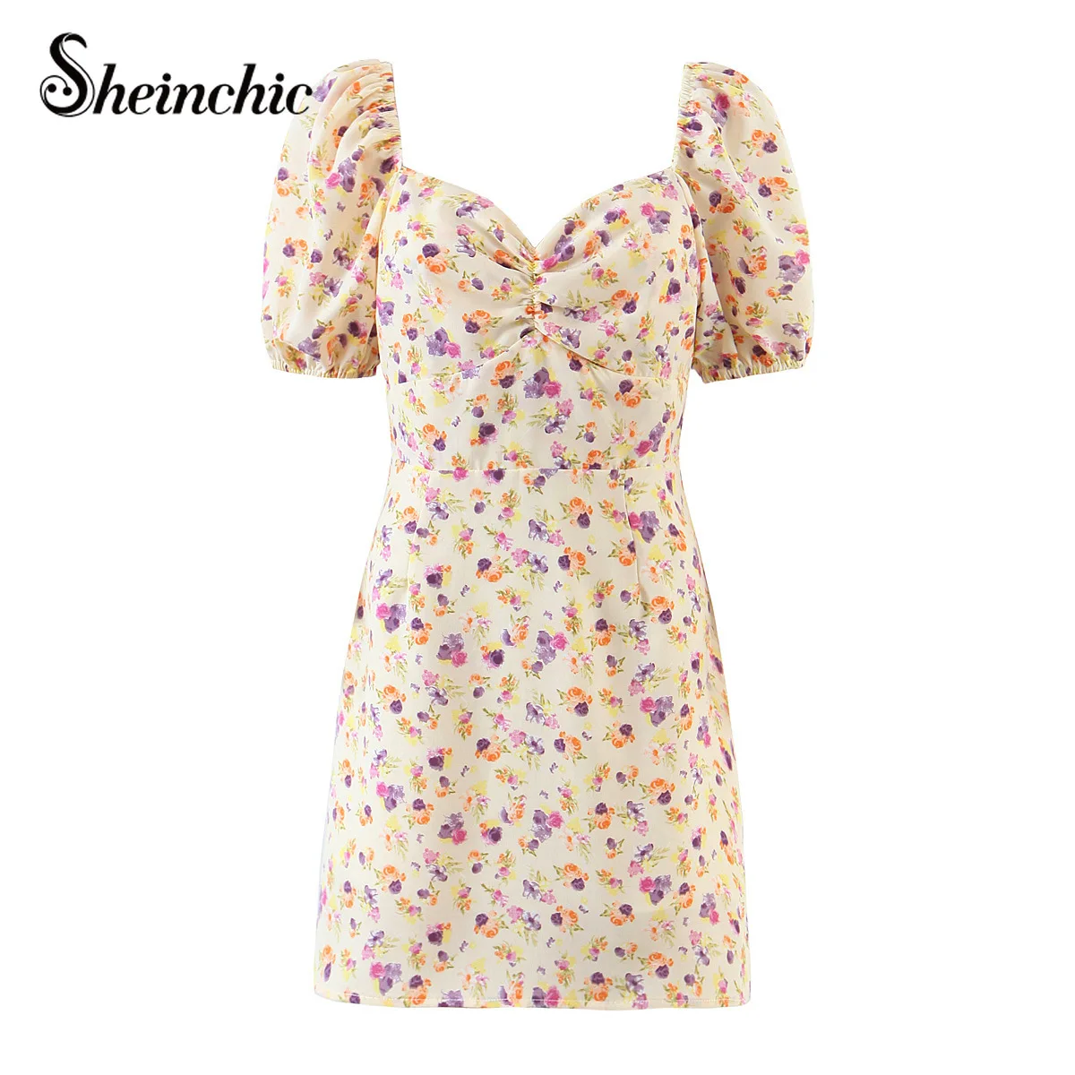 Vintage Printed Summer Clothes for Women 2021 Elegant Short Puff Sleeve Floral Mini Dress Vestido De Mujer 
Vintage Printed Summer Clothes for Women 2021 Elegant Short Puff Sleeve Floral Mini Dress Vestido De Mujer