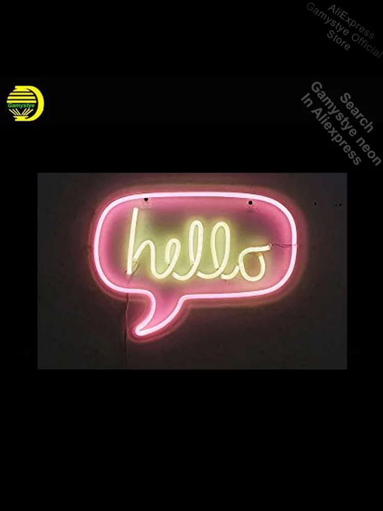 Neon Sign for Hello in Pink Yellow Neon Bulb sign Acrylic Panel BOARD handcraft Glass Pirate Neon Sign Store Wall Displays Lamp
Neon Sign for Hello in Pink Yellow Neon Bulb sign Acrylic Panel BOARD handcraft Glass Pirate Neon Sign Store Wall Displays Lamp