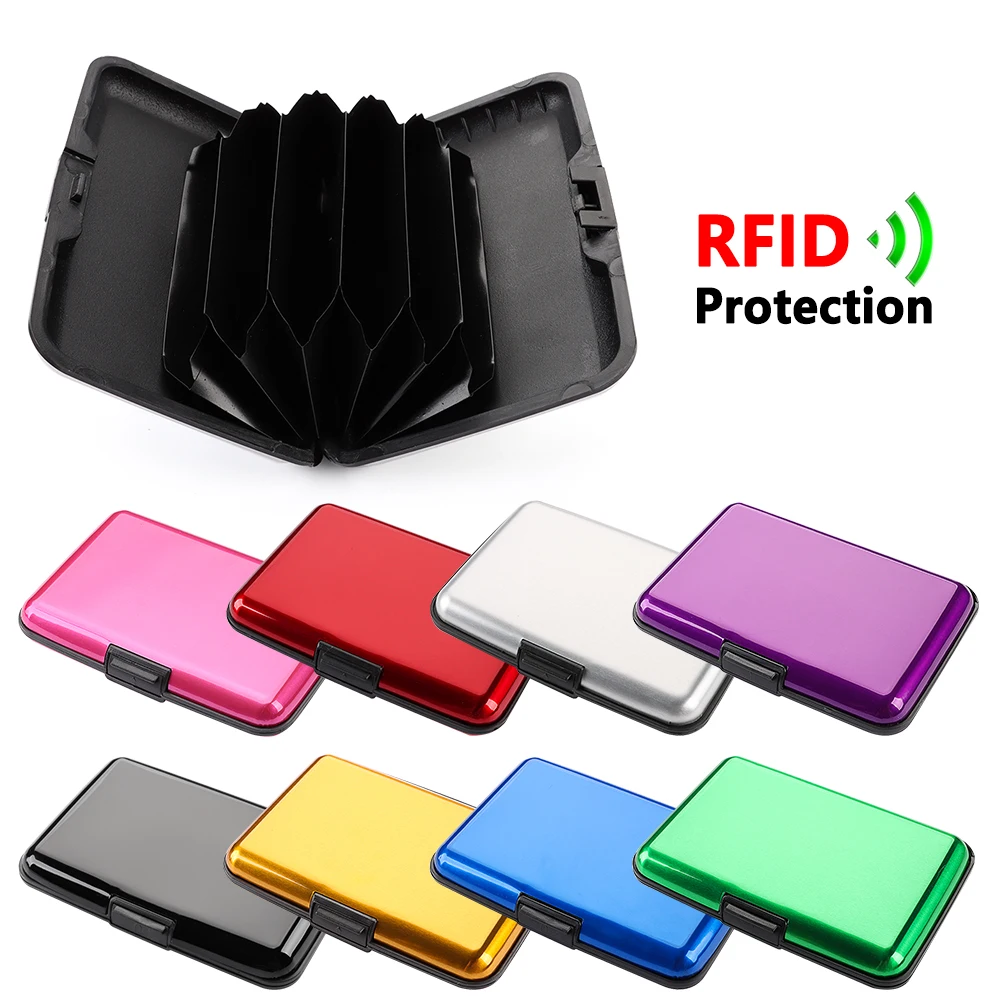 1 шт. держатель для кредитных карт с RFID блокировкой кошелек монет алюминиевый