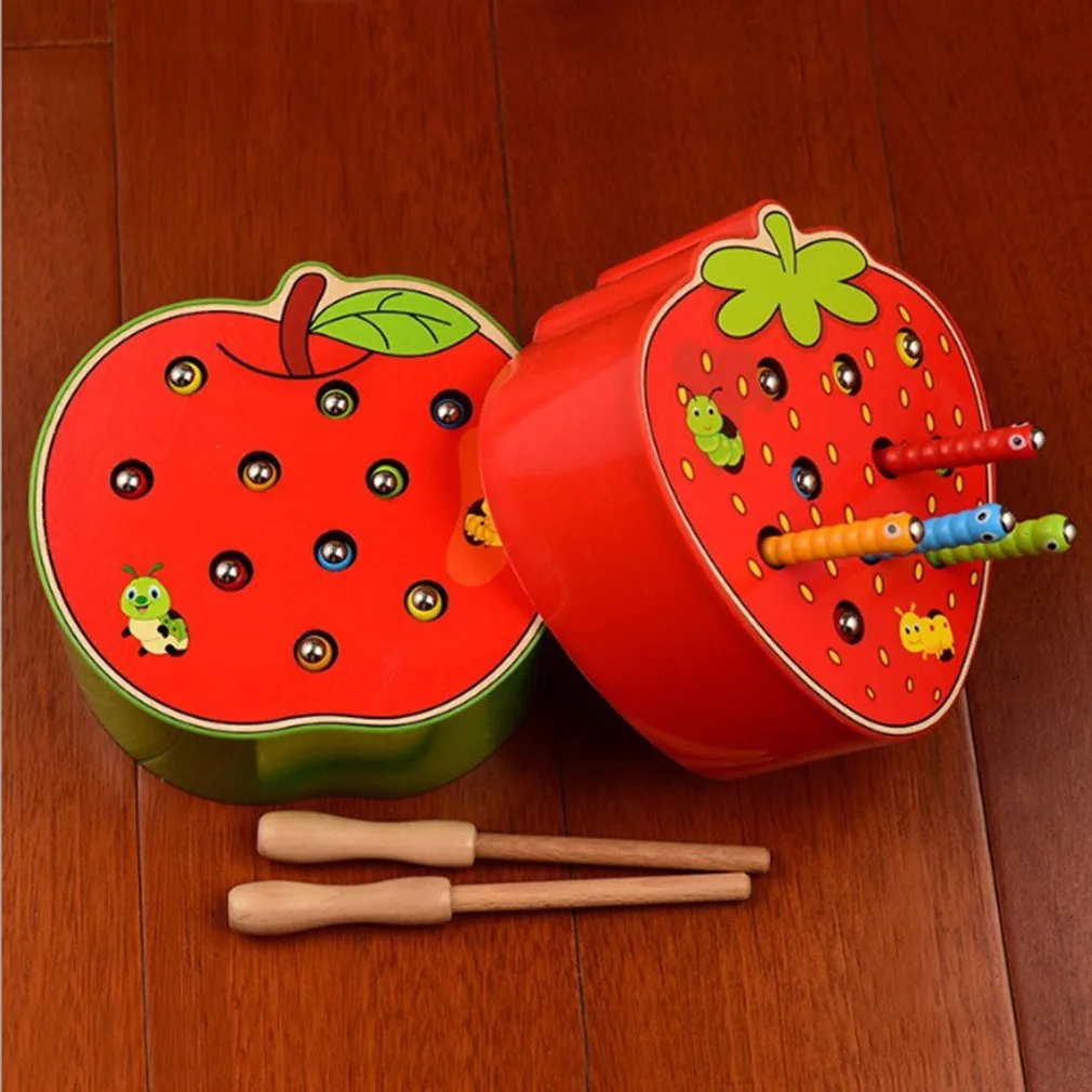 Funny Apple Strawberry Shaped Catch Bal Insect Game Toy Montessori Wooden Magnetic Stick Worm Educational Toys for Kids Baby Boy
Funny Apple Strawberry Shaped Catch Bal Insect Game Toy Montessori Wooden Magnetic Stick Worm Educational Toys for Kids Baby Boy