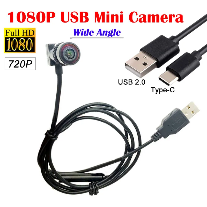 Камера видеонаблюдения HD 1080P Mini USB Размер 15*15 мм Тип C UVC камера 2 Мп 720P объектив 8
