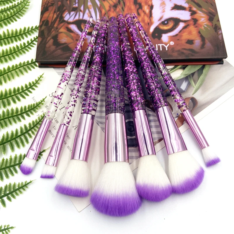Creative 10pcs Crystal Handle Quicksand Liquid Makeup Brush Set Face Eye Shadow Eyelash Eyeliner Lip Make Up Brush Makeup Tools
Creative 10pcs Crystal Handle Quicksand Liquid Makeup Brush Set Face Eye Shadow Eyelash Eyeliner Lip Make Up Brush Makeup Tools