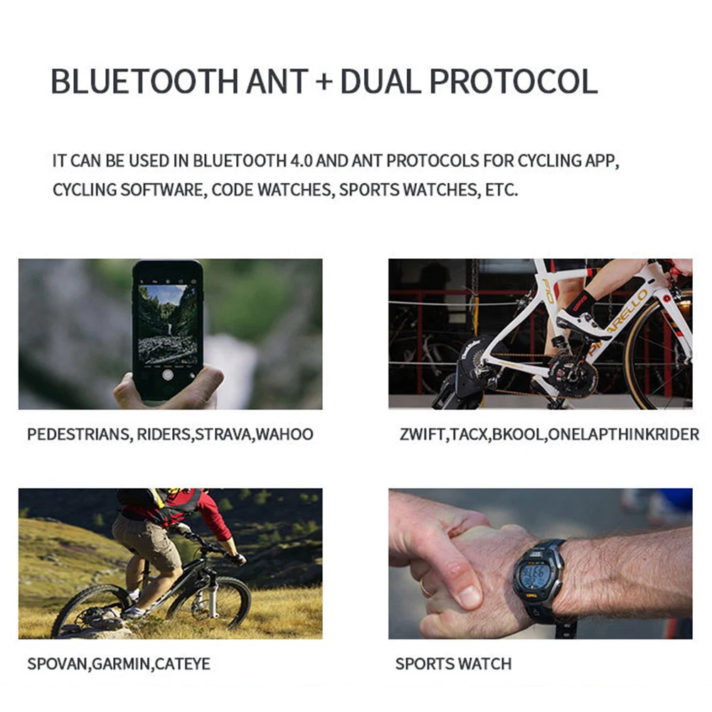 Bike RPM Speed/Cadence Sensor IP68 Waterproof Bluetooth4.0/ANT+ Cycling Cadence Speed Sensor
Bike RPM Speed/Cadence Sensor IP68 Waterproof Bluetooth4.0/ANT+ Cycling Cadence Speed Sensor