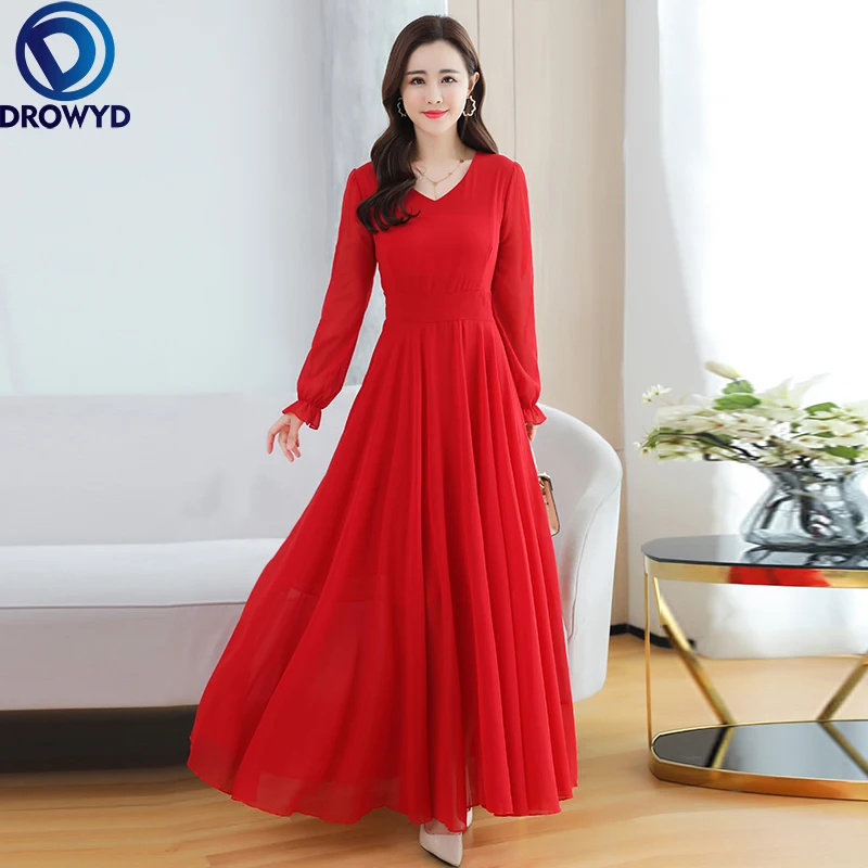 2021 New Summer Beach Maxi Dress for Women Fashion Casual V-Neck Long Sleeve Female Elegant Solid Chiffon Party Dresses Vestidos
2021 New Summer Beach Maxi Dress for Women Fashion Casual V-Neck Long Sleeve Female Elegant Solid Chiffon Party Dresses Vestidos