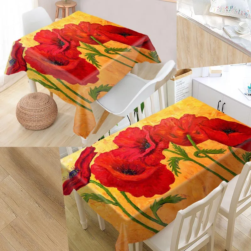 Poppy Painting Custom Table Cloth Oxford Fabric Rectangular Waterproof Oilproof Table Cover Family Party Tablecloth
Poppy Painting Custom Table Cloth Oxford Fabric Rectangular Waterproof Oilproof Table Cover Family Party Tablecloth