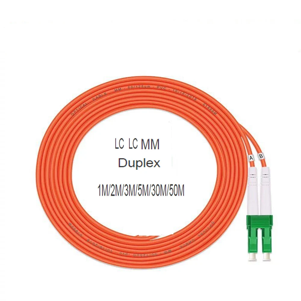 

free shipping 5PCS/lot LC/APC-LC/APC fiber optic patch cord 1M 2M 3M 5M Duplex Multimode cable FC-FC optical fibre jumper MM DX