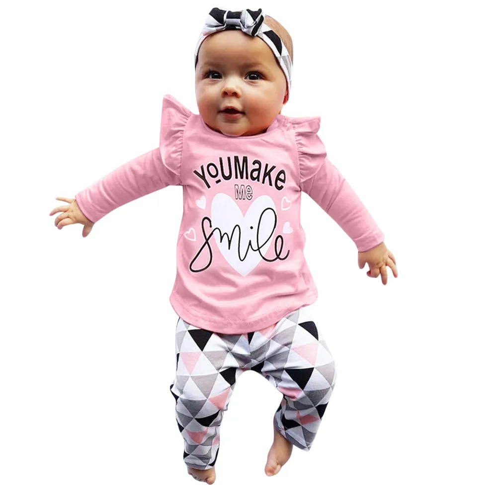 Spring Baby Clothes Suit Newborn Toddler Infant Baby Girls Letter Print Tops Geometric Pants Outfits Set Baby Costume ropa bebes
Spring Baby Clothes Suit Newborn Toddler Infant Baby Girls Letter Print Tops Geometric Pants Outfits Set Baby Costume ropa bebes