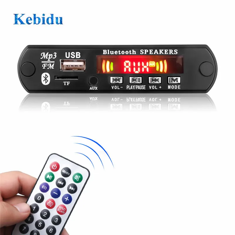 KEBIDU 5 в 12 В автомобильный аудио USB TF FM Радио MP3 модуль Bluetooth5.0 WMA декодер плата с