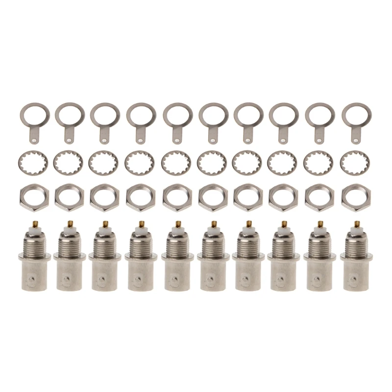 B2RD 10Pcs/Set BNC Female Nut Bulkhead Solder Connector Adapter For Video Surveillance
B2RD 10Pcs/Set BNC Female Nut Bulkhead Solder Connector Adapter For Video Surveillance