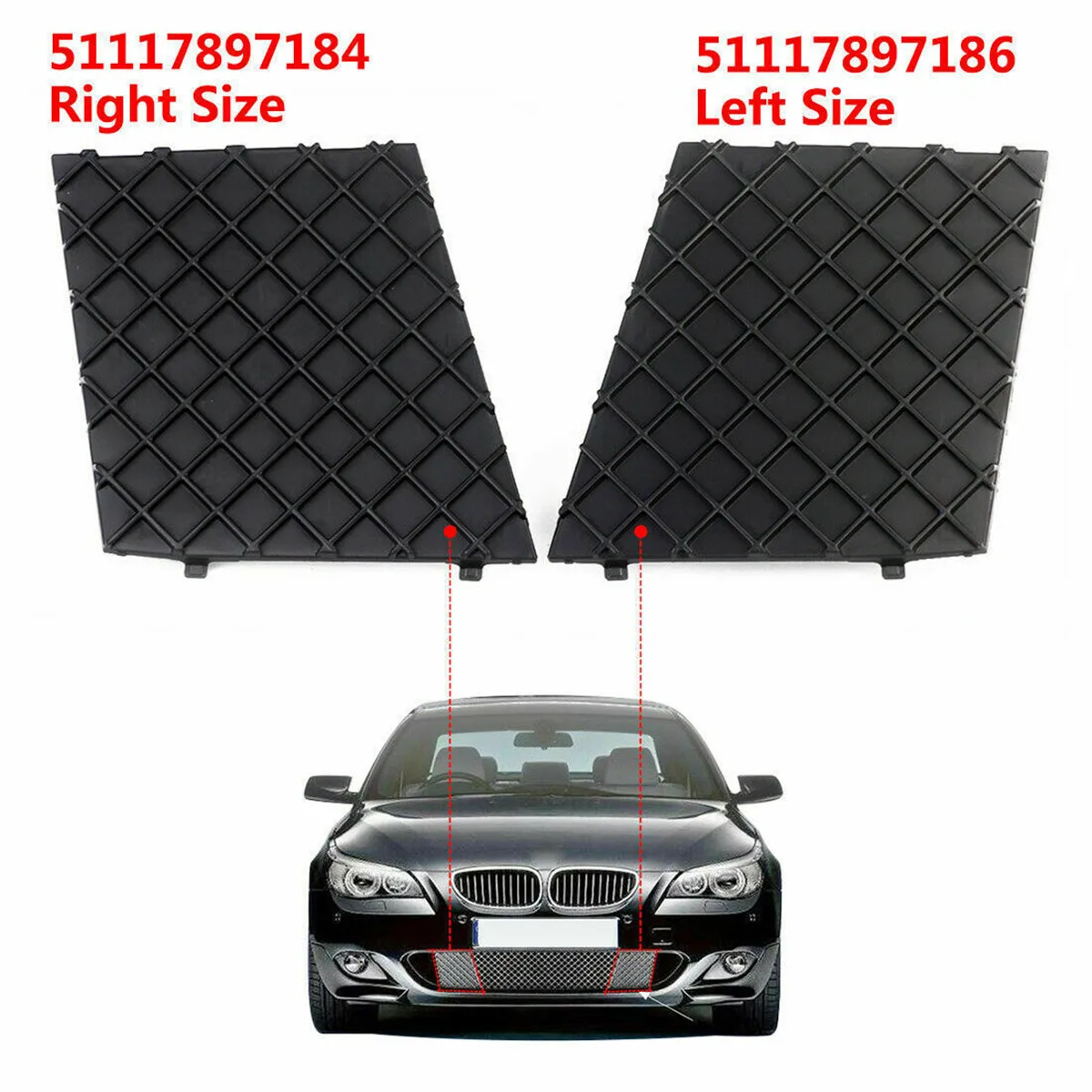 For BMW E60 E61 M Sport 51117897186 51117897184 Bumper Cover Left+Right Car Front Bumper Lower Mesh Grill Plate Trim Cover
For BMW E60 E61 M Sport 51117897186 51117897184 Bumper Cover Left+Right Car Front Bumper Lower Mesh Grill Plate Trim Cover