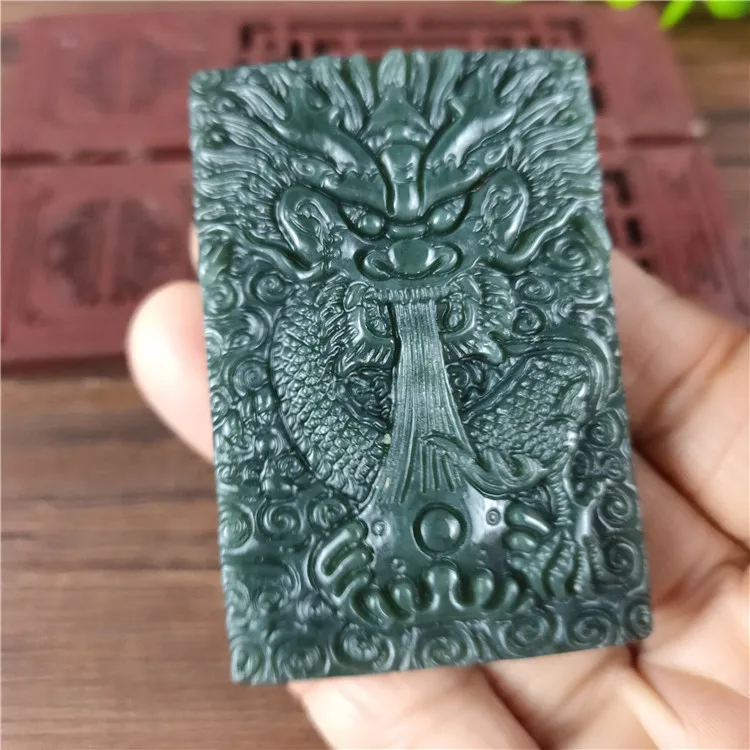 charming Hetian jade sapphire double side gonglong water absorption pendant men's Jade Dragon Pendant
charming Hetian jade sapphire double side gonglong water absorption pendant men's Jade Dragon Pendant