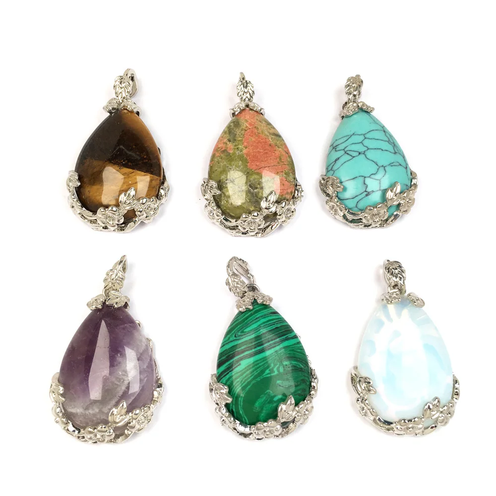 Natural Stones Pendant Creative Flower Water drop shape Stone Pendants for Jewelry Making DIY Reiki charm Necklaces Accessories
Natural Stones Pendant Creative Flower Water drop shape Stone Pendants for Jewelry Making DIY Reiki charm Necklaces Accessories