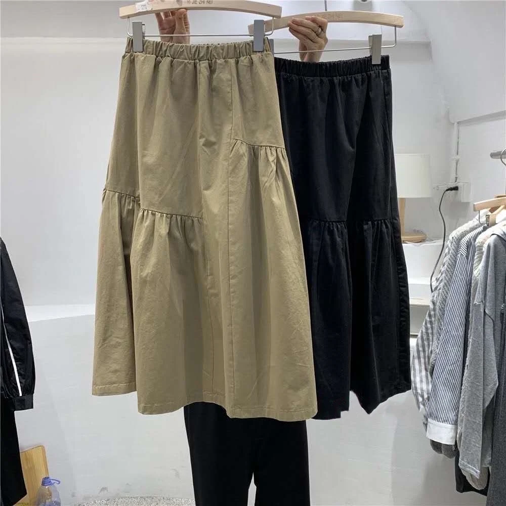 Korean 2021 Spring And Summer Vintage High Waist Women's Skirt Casual Khaki Patchwork minimalist Skirts Female
Korean 2021 Spring And Summer Vintage High Waist Women's Skirt Casual Khaki Patchwork minimalist Skirts Female