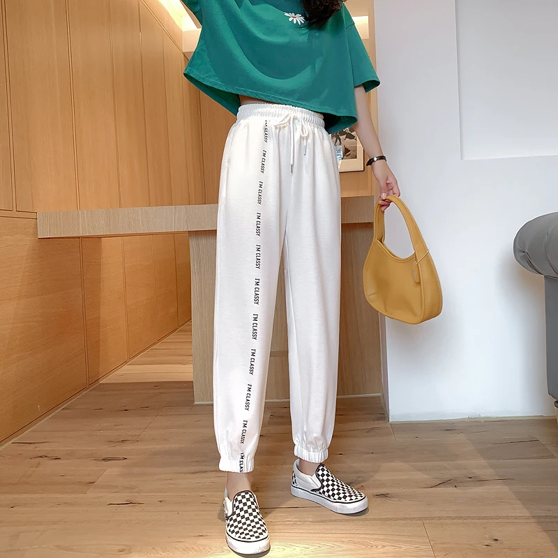 Letters Black Gray White Sports Pants Women 2020 Summer Casual Loose Straight Trousers S-XL Street Cool Sweatpants Female
Letters Black Gray White Sports Pants Women 2020 Summer Casual Loose Straight Trousers S-XL Street Cool Sweatpants Female