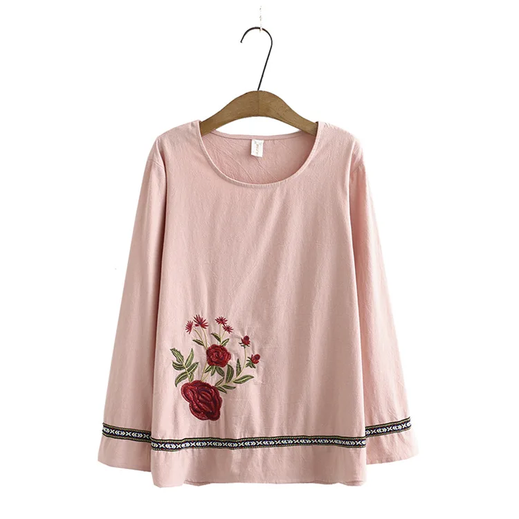Plus Size XL-4XL Women Full Cotton Tshirts Loose Floral Embroidery Baggy Shirts Vintage Tops
Plus Size XL-4XL Women Full Cotton Tshirts Loose Floral Embroidery Baggy Shirts Vintage Tops