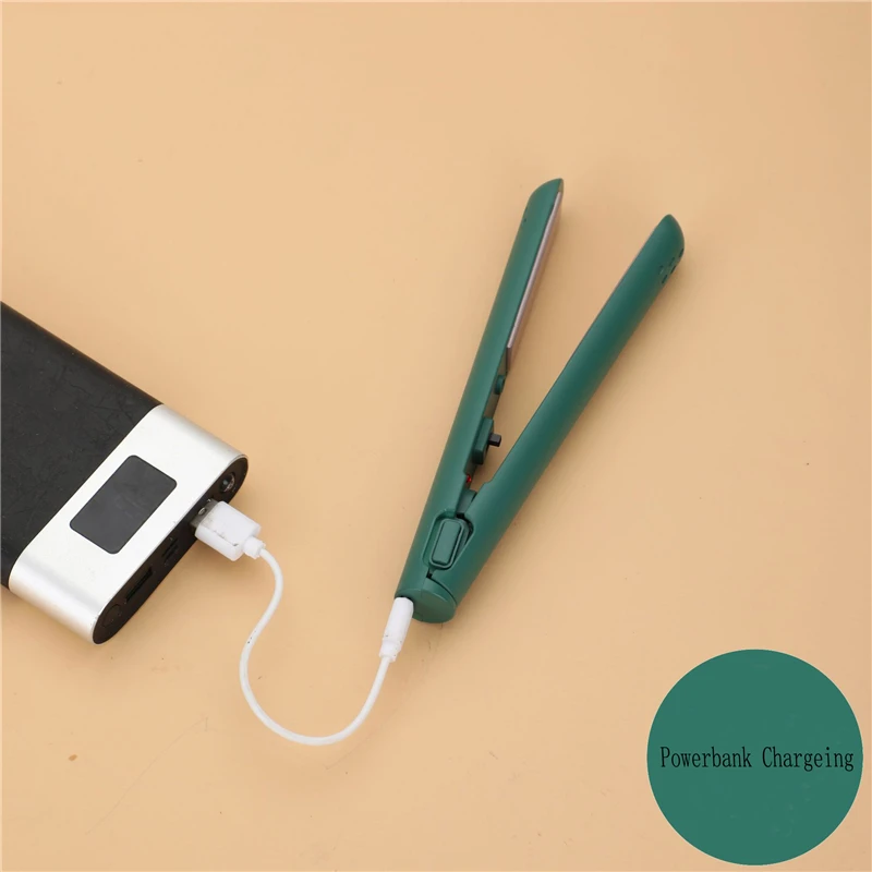 Mini USB Portable Hair Straightener Curler Rechargeable Curling Straightening Flat Iron Professional Split Styling Tool | Красота и