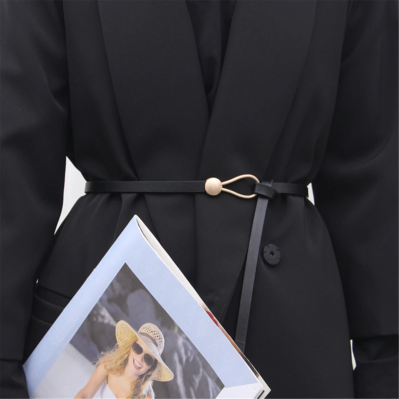 Luxury Brand Women Belts Thin Golden Buckle Pu Leather Strap For Dress Trousers Casual Black Ladies Female Designer Waistband
Luxury Brand Women Belts Thin Golden Buckle Pu Leather Strap For Dress Trousers Casual Black Ladies Female Designer Waistband