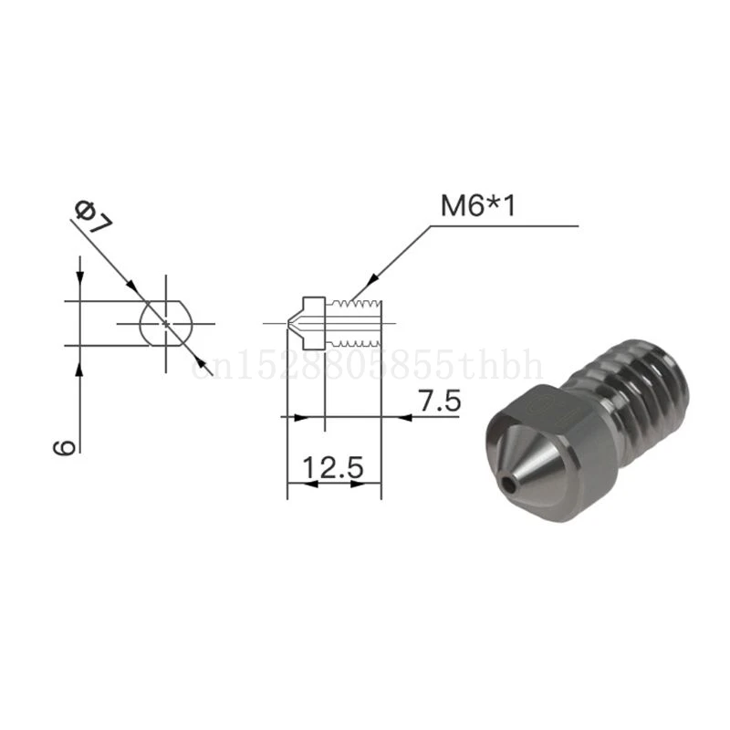 Tigh Quality Hardened Steel V6 Nozzles For High Temperature 3D Printing PEI PEEK Carbon Fiber Filament For E3D Titan Aero Hotend
Tigh Quality Hardened Steel V6 Nozzles For High Temperature 3D Printing PEI PEEK Carbon Fiber Filament For E3D Titan Aero Hotend