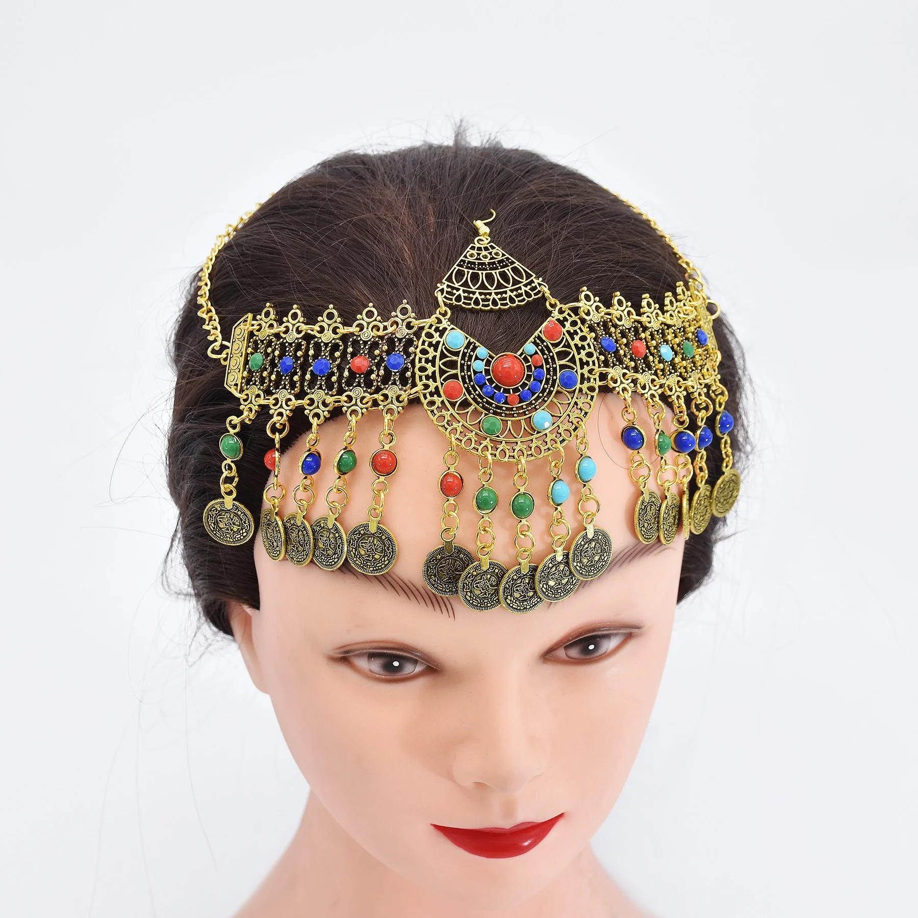 Afghan Turkish Gypsy Tribal Ethnic Jewelry Set Coin Bead Hair Accessories Bracelet Necklace Earrings Bohemia India Head Chain
Afghan Turkish Gypsy Tribal Ethnic Jewelry Set Coin Bead Hair Accessories Bracelet Necklace Earrings Bohemia India Head Chain