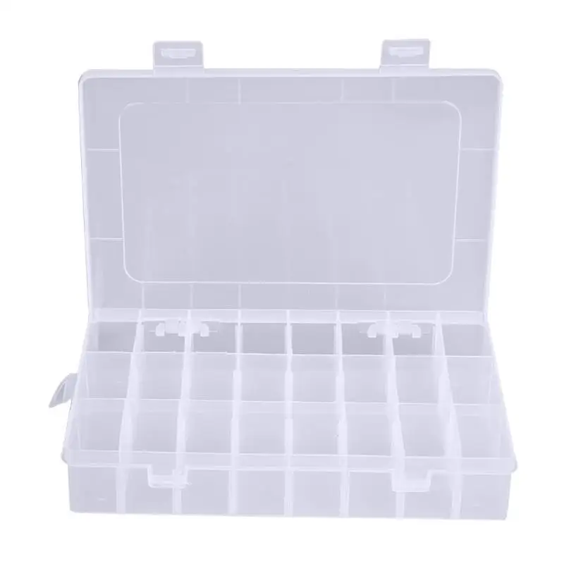 24 Compartments Plastic Jewelry Pills Box Organizer Storage Container White 
24 Compartments Plastic Jewelry Pills Box Organizer Storage Container White