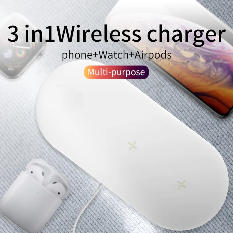 15W Qi Fast Wireless Charger Stand For iPhone 11 XR X 8 Apple Watch 3 in 1 Foldable Charging Dock Station for Airpods Pro iWatch
15W Qi Fast Wireless Charger Stand For iPhone 11 XR X 8 Apple Watch 3 in 1 Foldable Charging Dock Station for Airpods Pro iWatch