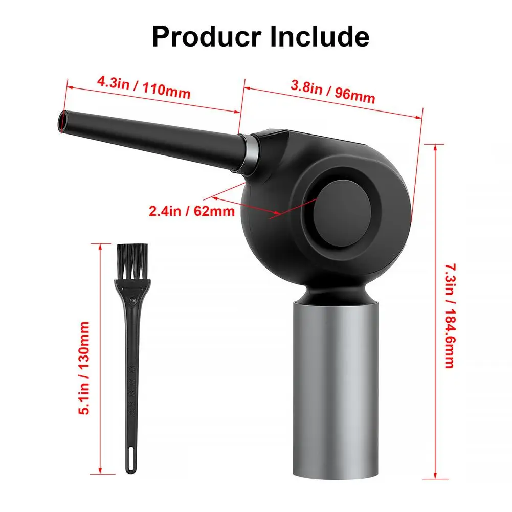 Cordless Air Duster Compressed Handheld Dust Collector Air Blower Electric Air Duster For Computer Keyboard Camera Cleaning
Cordless Air Duster Compressed Handheld Dust Collector Air Blower Electric Air Duster For Computer Keyboard Camera Cleaning