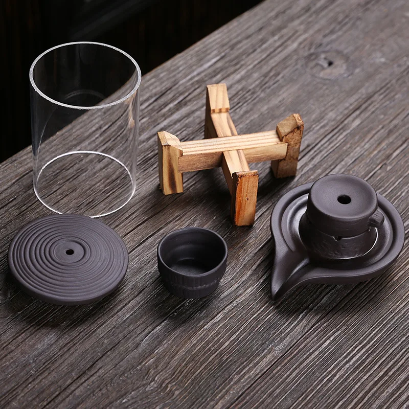 Creative Ceramic Aromatherapy Furnace Purple Clay Pottery Incense Burner Backflow Incense Holder Clear Cover Craft Incense Base
Creative Ceramic Aromatherapy Furnace Purple Clay Pottery Incense Burner Backflow Incense Holder Clear Cover Craft Incense Base