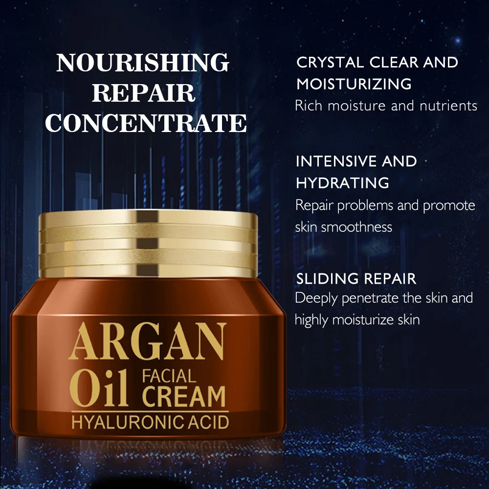 50ml Argan Oil Facial Cream Moisturizing Skin Brightening Moisturizing Cream Repair Muscle Base Face Cream
50ml Argan Oil Facial Cream Moisturizing Skin Brightening Moisturizing Cream Repair Muscle Base Face Cream