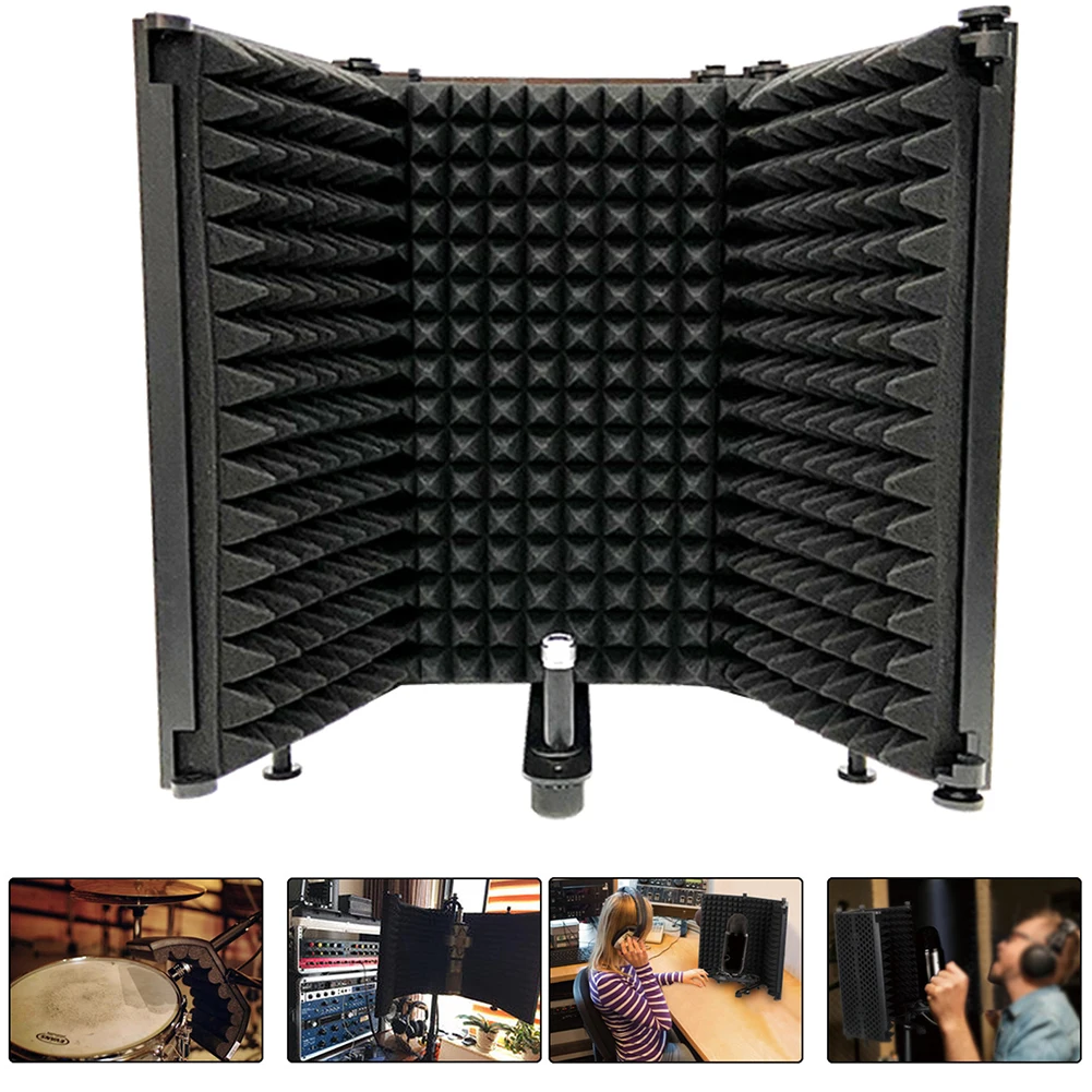 Microphone Screen Sound-Proof Plate Three Foldable Microphone Acoustic Isolation Shield Foams Wind Screen Panel
Microphone Screen Sound-Proof Plate Three Foldable Microphone Acoustic Isolation Shield Foams Wind Screen Panel