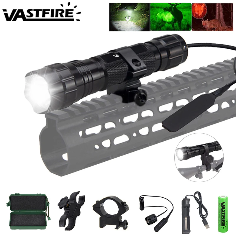 2000LM Led Weapon Gun Light Tactical Flashlight Hunting Lanterna Torch Scope Rifle Mount+18650 battery+Charger+Remote Switch
2000LM Led Weapon Gun Light Tactical Flashlight Hunting Lanterna Torch Scope Rifle Mount+18650 battery+Charger+Remote Switch