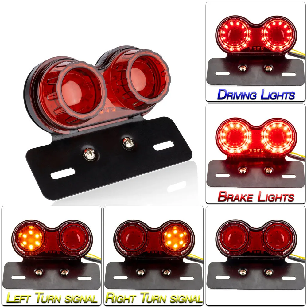 12V Universal Motorcycle LED Taillight Custom Motorbike Rear Stop Brake Lamp License Plate Light Turn Signal Indicators for BMW
12V Universal Motorcycle LED Taillight Custom Motorbike Rear Stop Brake Lamp License Plate Light Turn Signal Indicators for BMW