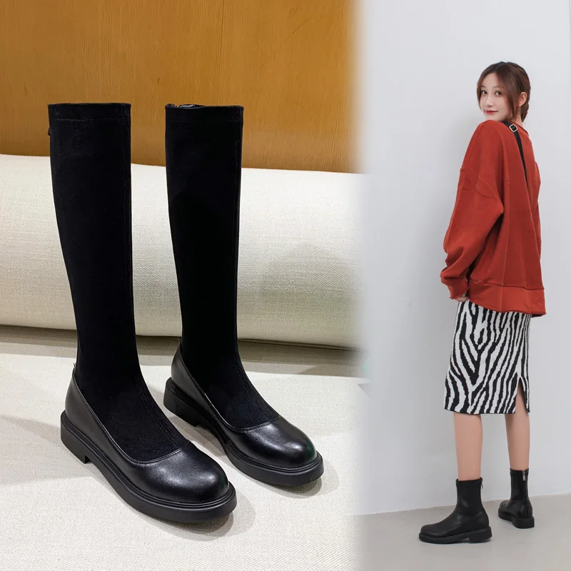 Round Toe Knee High Boots woman 2020 Winter Newest low square heels platform Shoes Woman Party Basic Thick Heels Winter Boots
Round Toe Knee High Boots woman 2020 Winter Newest low square heels platform Shoes Woman Party Basic Thick Heels Winter Boots