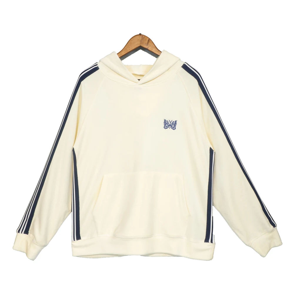Needles Classic Sports Apricot Velvet Hoodie Men Women Butterfly Embroidery Ribbon Hooded Stripe Sweatshirts
Needles Classic Sports Apricot Velvet Hoodie Men Women Butterfly Embroidery Ribbon Hooded Stripe Sweatshirts