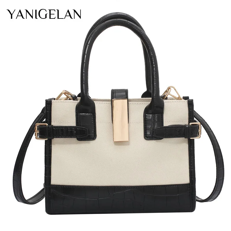 Fashion New High Quality Canvas Women's Designer Handbag Elegant Ladies Shoulder Messenger Pack Large-Capacity Leather Tote Bags 
Fashion New High Quality Canvas Women's Designer Handbag Elegant Ladies Shoulder Messenger Pack Large-Capacity Leather Tote Bags