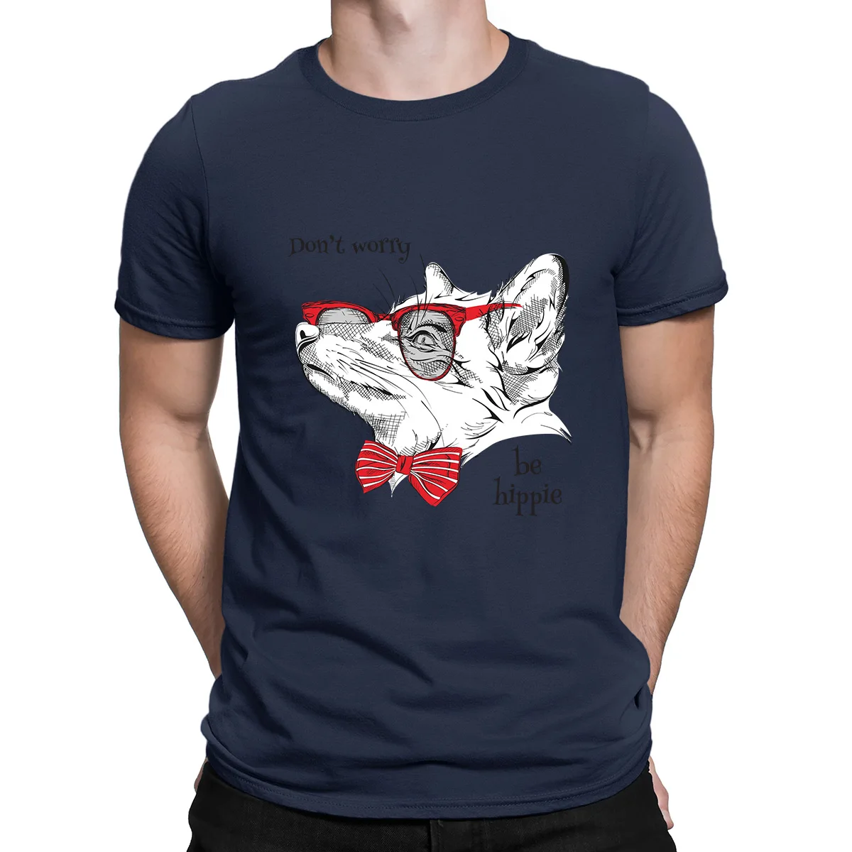 Don't Worry Be Hippie Summer Hip Hop Men's T Shirt Funny Animal Print Short Sleeve Man TShirt 100%Cotton Streetwear Top T Shirt
Don't Worry Be Hippie Summer Hip Hop Men's T Shirt Funny Animal Print Short Sleeve Man TShirt 100%Cotton Streetwear Top T Shirt