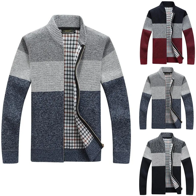 Puimentiua Sweater Coat Men 2021 Winter Thick Warm Cardigan Jumpers Men Striped Wool Liner Zipper Fleece Coats Men Cardigan
Puimentiua Sweater Coat Men 2021 Winter Thick Warm Cardigan Jumpers Men Striped Wool Liner Zipper Fleece Coats Men Cardigan