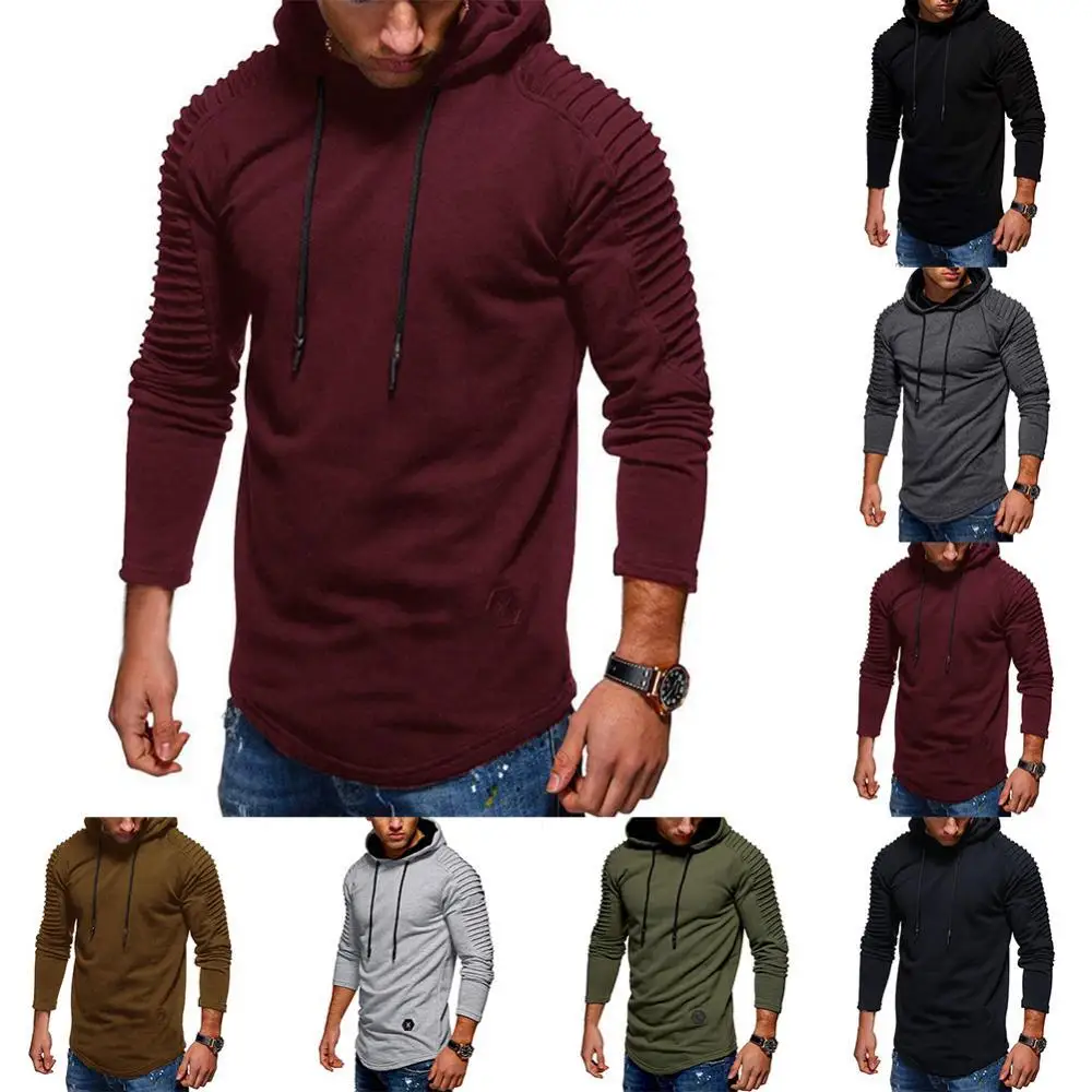 Men Casual Solid Color Slimming Fit Hoodies Pleated Long Sleeve Hooded Sweatshirt
Men Casual Solid Color Slimming Fit Hoodies Pleated Long Sleeve Hooded Sweatshirt