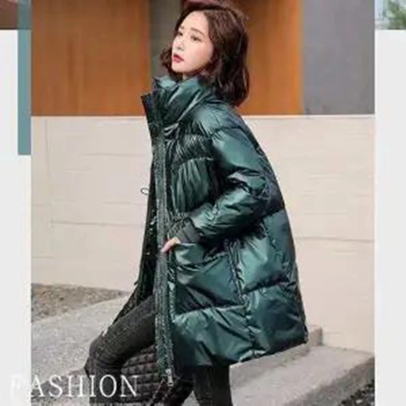2022 Winter Women's Long Down Jacket Shiny Solid Overcoat Female Stand Collar with Big Pockets Casual Female Cold Coat
2022 Winter Women's Long Down Jacket Shiny Solid Overcoat Female Stand Collar with Big Pockets Casual Female Cold Coat