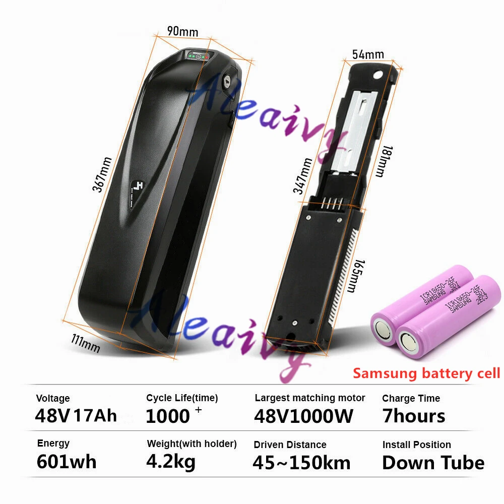 New Electric Bike Battery Hailong Samsung 18650 Cells Pack 48V 13Ah 17Ah bafang 250W~1000W Powerful Bicycle Lithium Battery
New Electric Bike Battery Hailong Samsung 18650 Cells Pack 48V 13Ah 17Ah bafang 250W~1000W Powerful Bicycle Lithium Battery