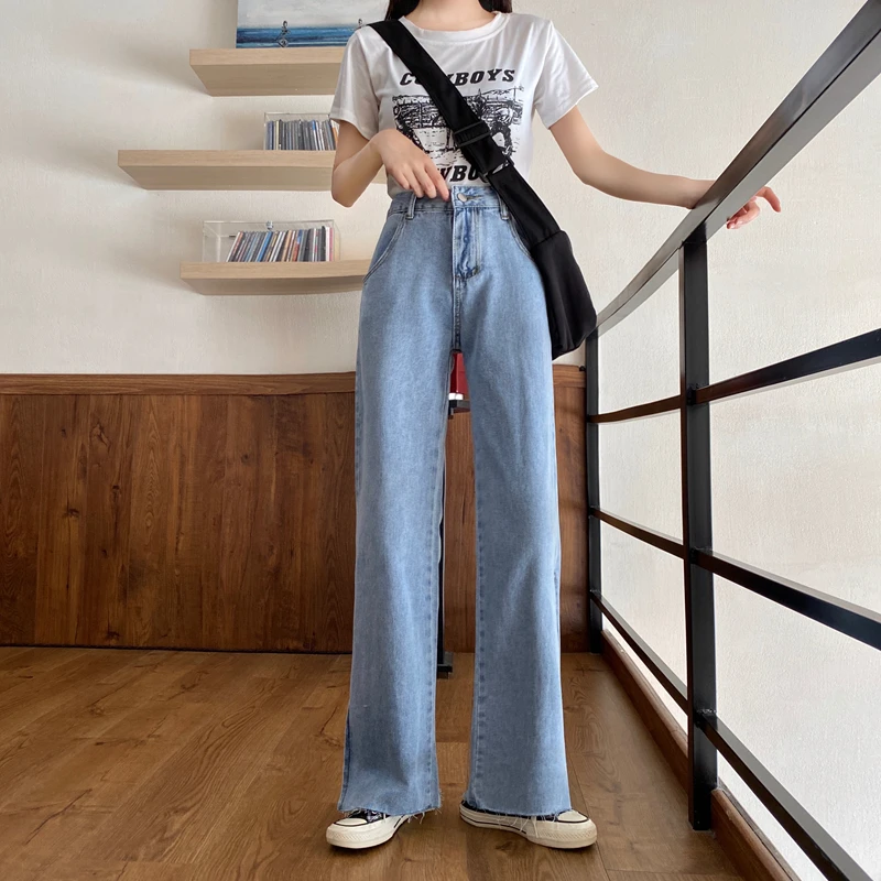 Fashion women's jeans spring 2021 new casual wide-leg pants, high waist drape, thin personality split jeans
Fashion women's jeans spring 2021 new casual wide-leg pants, high waist drape, thin personality split jeans