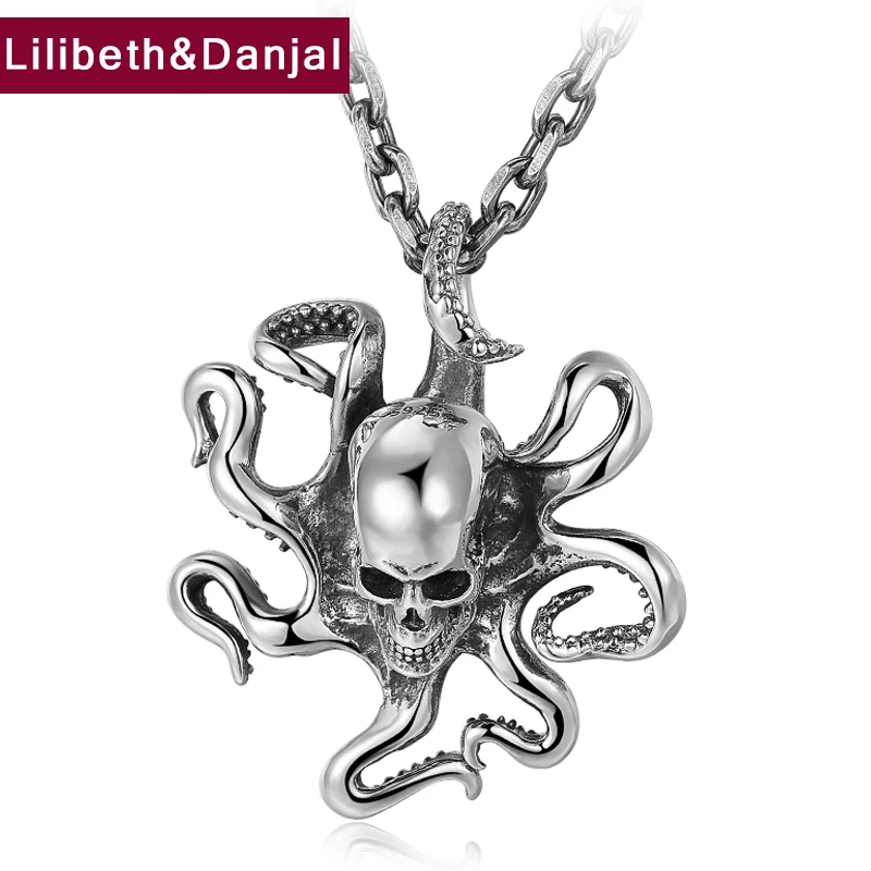 

Octopus Skull Pendant 100% Real 925 Sterling Silver Necklace Pendant for Women Men Jewelry joyas de plata 925 2020 Arrival P39