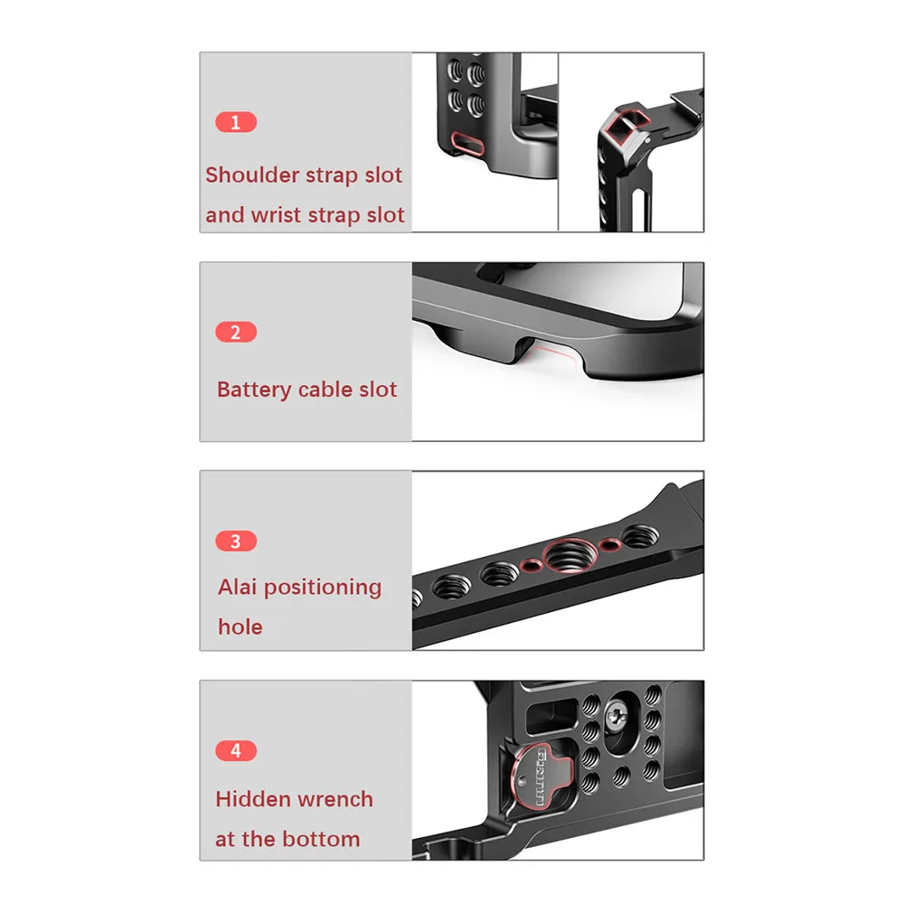 Housing Protection Frame with Extend Cold Shoe Lens Guards for Sony A7C Camera Accessories
Housing Protection Frame with Extend Cold Shoe Lens Guards for Sony A7C Camera Accessories