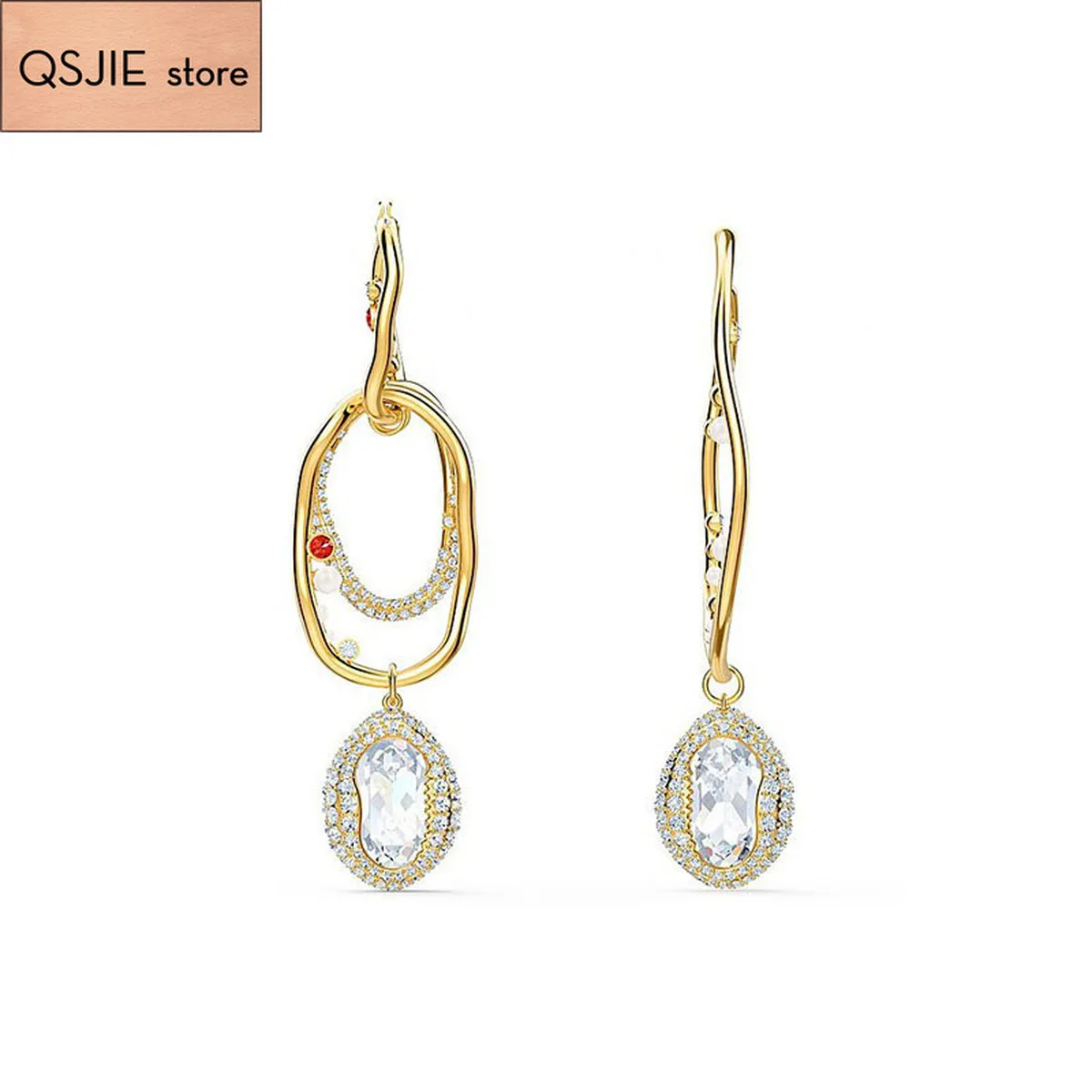 Fashion jewelry high quality SWA irregular Earrings hollow charm women's Earrings
Fashion jewelry high quality SWA irregular Earrings hollow charm women's Earrings